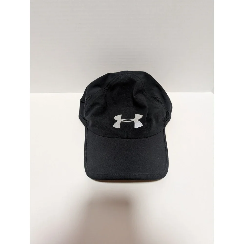 Under Armour Men's Black Adjustable Athletic‎ Hat Running Cap UA Logo Sports
